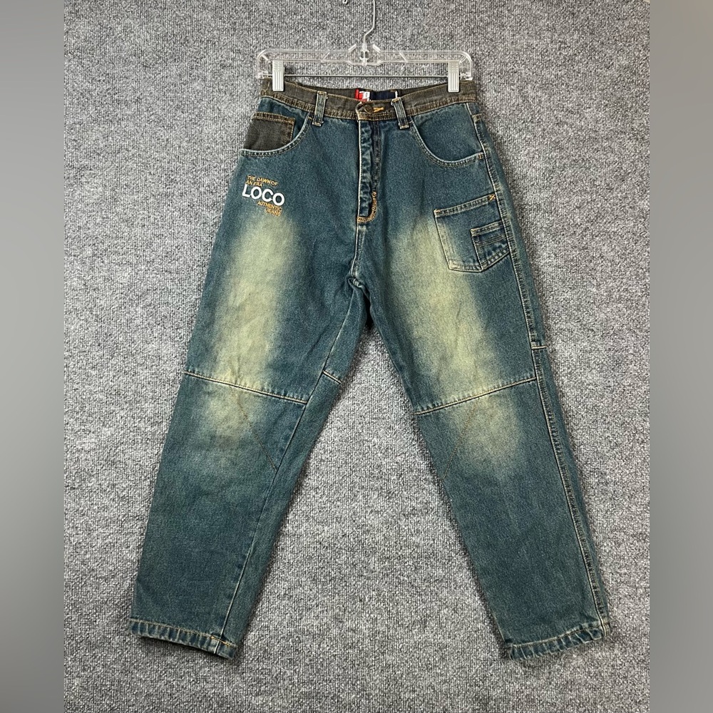 Vintage Loco Streetgear Jeans Boys Sz 14 Waist 28in Streetwear Stone Wash Y2K‎